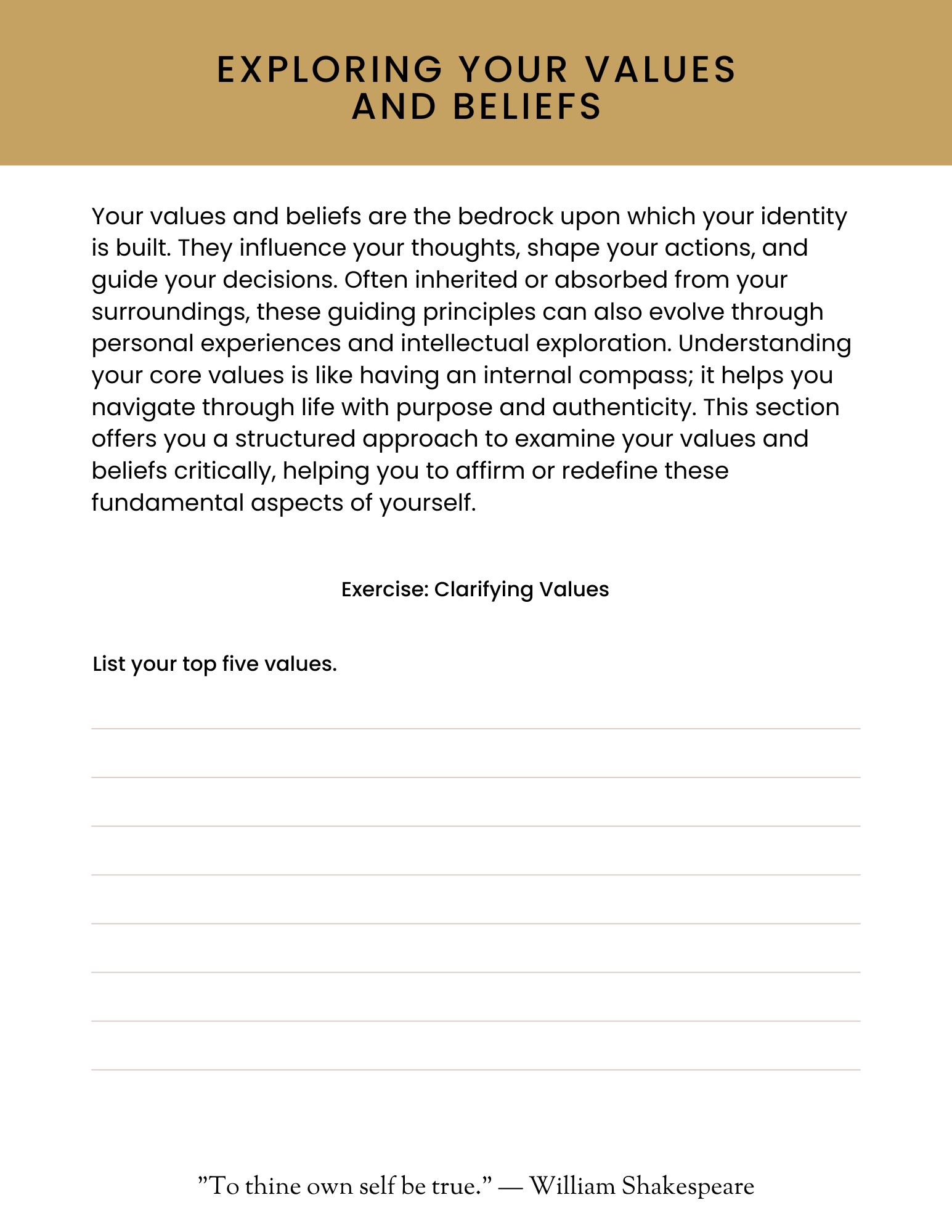 The Self-Discovery Workbook & Journal