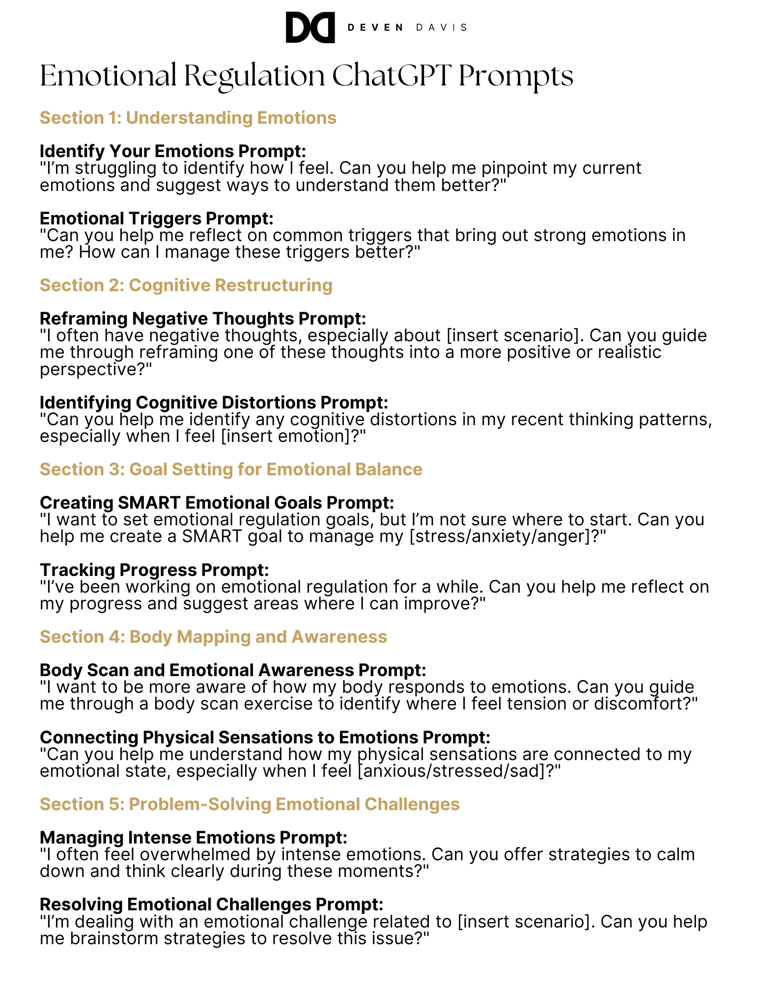 The Emotional Regulation ChatGPT Prompts