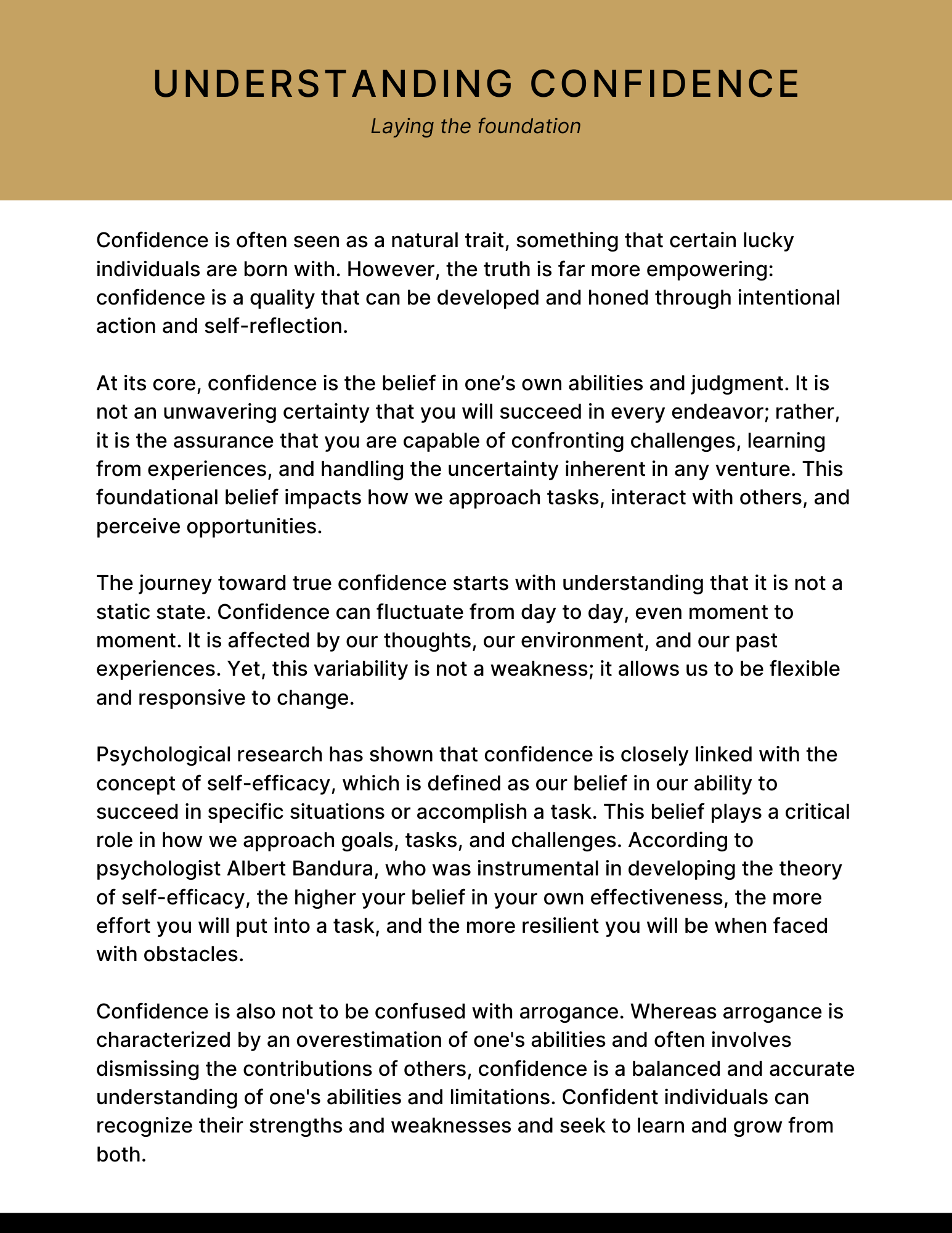 The Self-Confidence Workbook