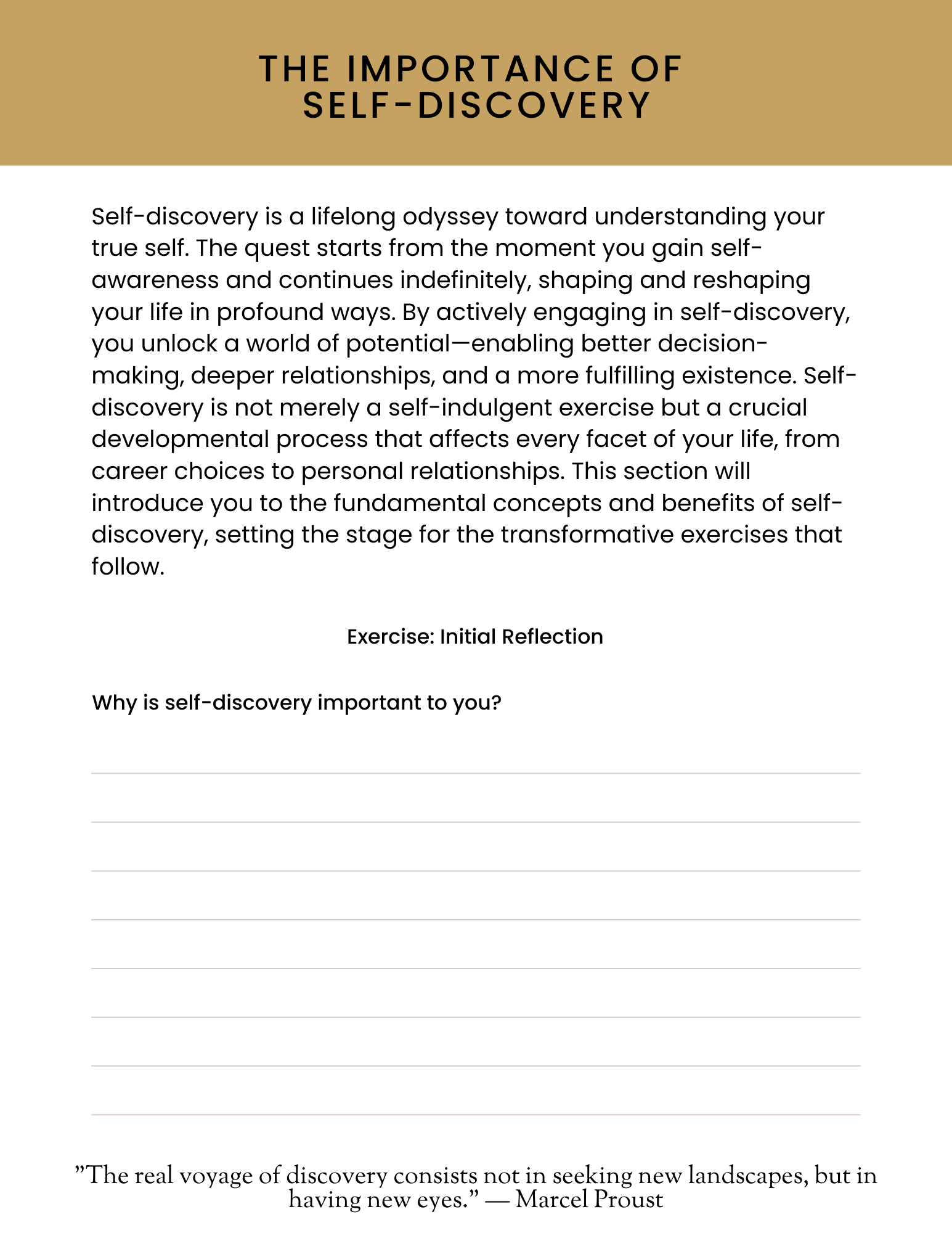 The Self-Discovery Workbook & Journal