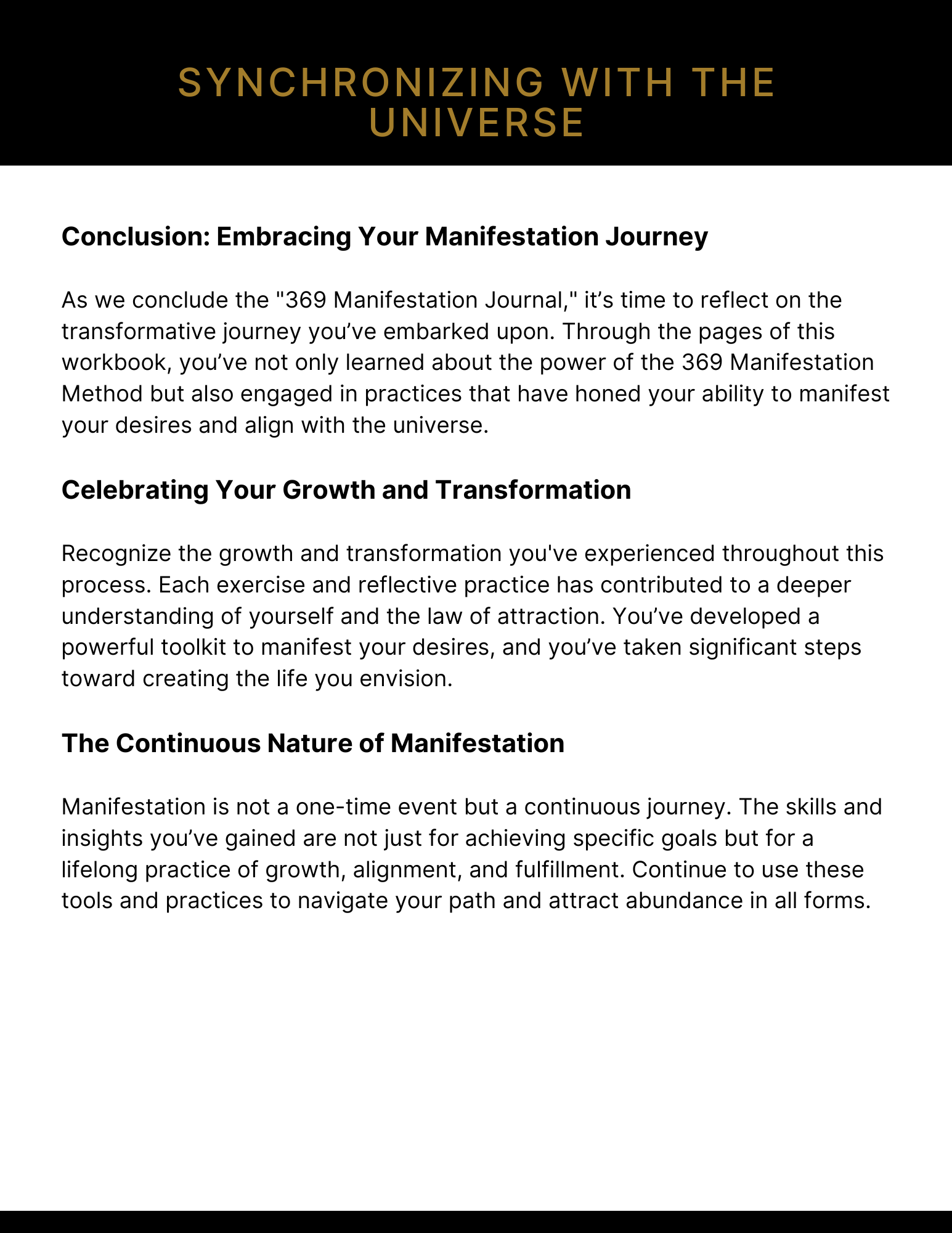 The Manifestation 3-6-9 Workbook
