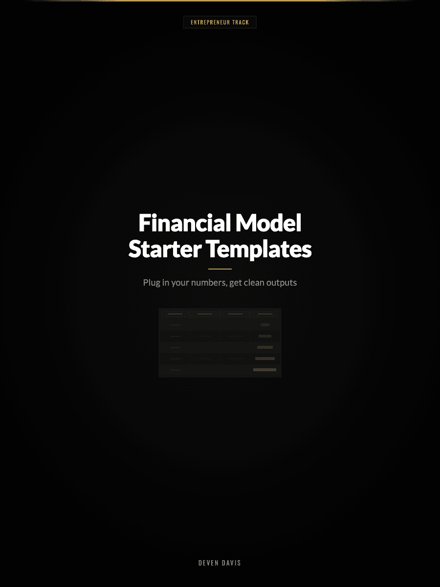 Financial Model Starter Templates