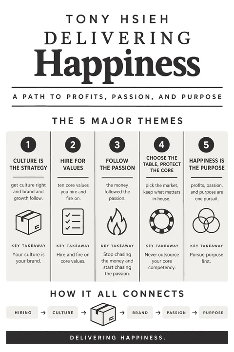 Delivering Happiness poster: Major themes