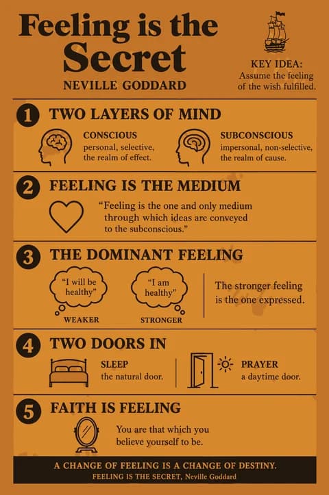 Feeling Is the Secret poster: Visual notes