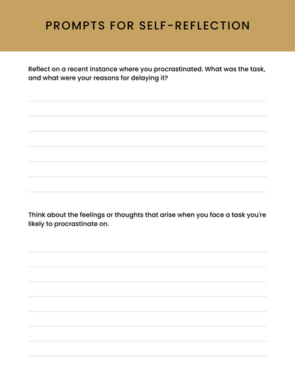 The Overcoming Procrastination Workbook & Journal