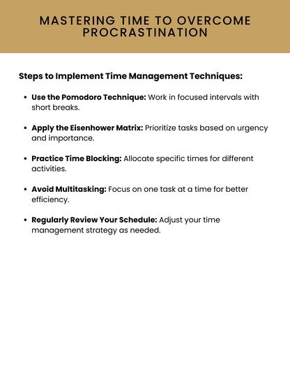 The Overcoming Procrastination Workbook & Journal