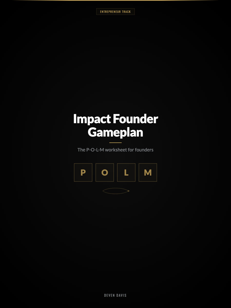 The One-Page Gameplan